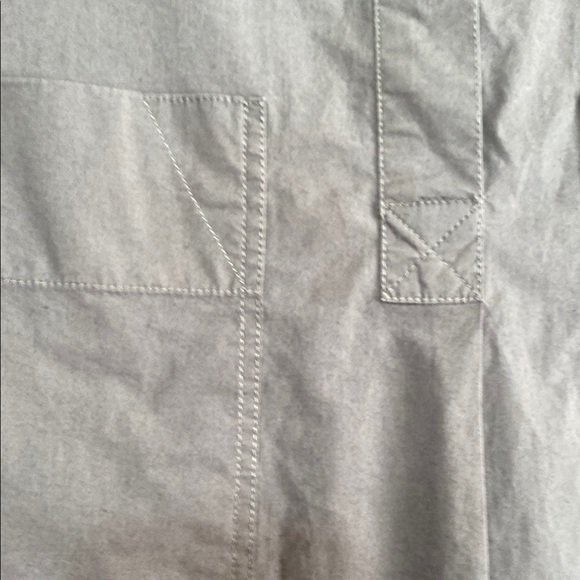 COS Gray Midi Collared Shirt Dress 38” Length 3/4 Sleeves Minimalist Utility - Picture 3 of 9